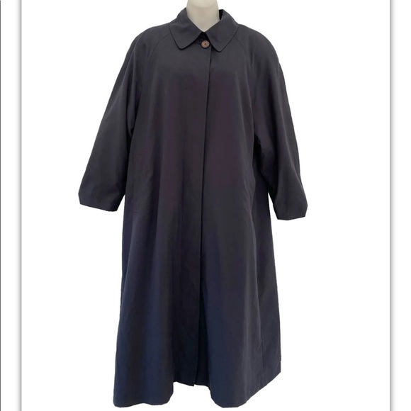 London Fog Black Button Up Trench Coat w/Removable Lining 10 Petite 10P - Picture 1 of 7